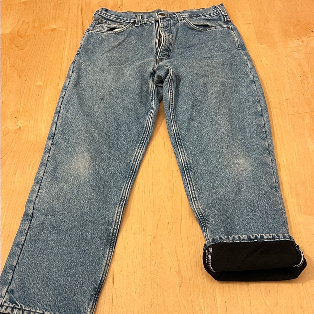 Carhartt Men's Fleece Lined Relaxed Blue Jeans 32x30